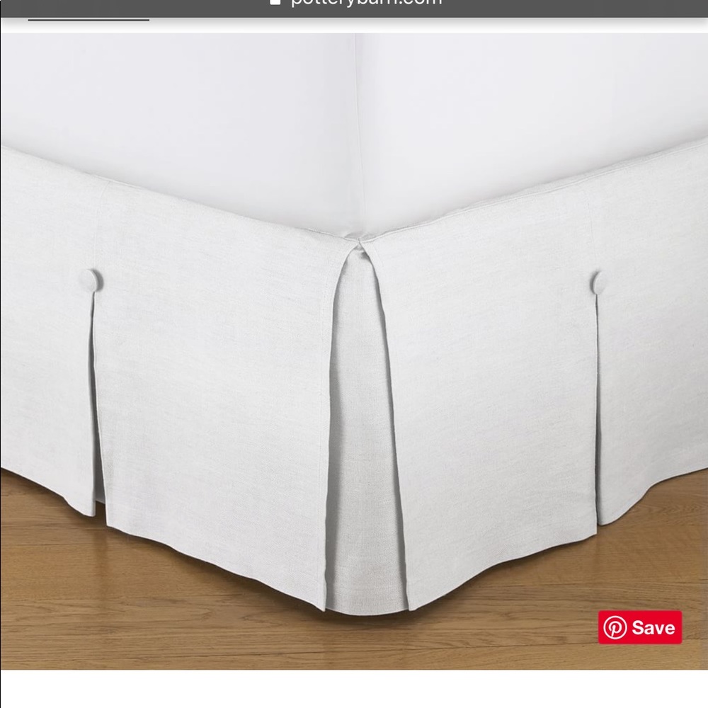 Pleated Button Cotton Bed Skirt